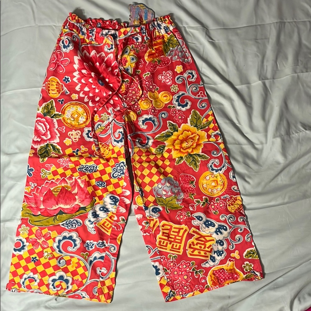Oilily Red and Yellow Casual Bottoms with Retro Flair